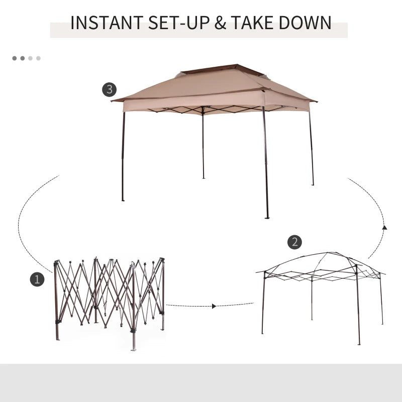 3m x 3m Khaki Pop Up Gazebo