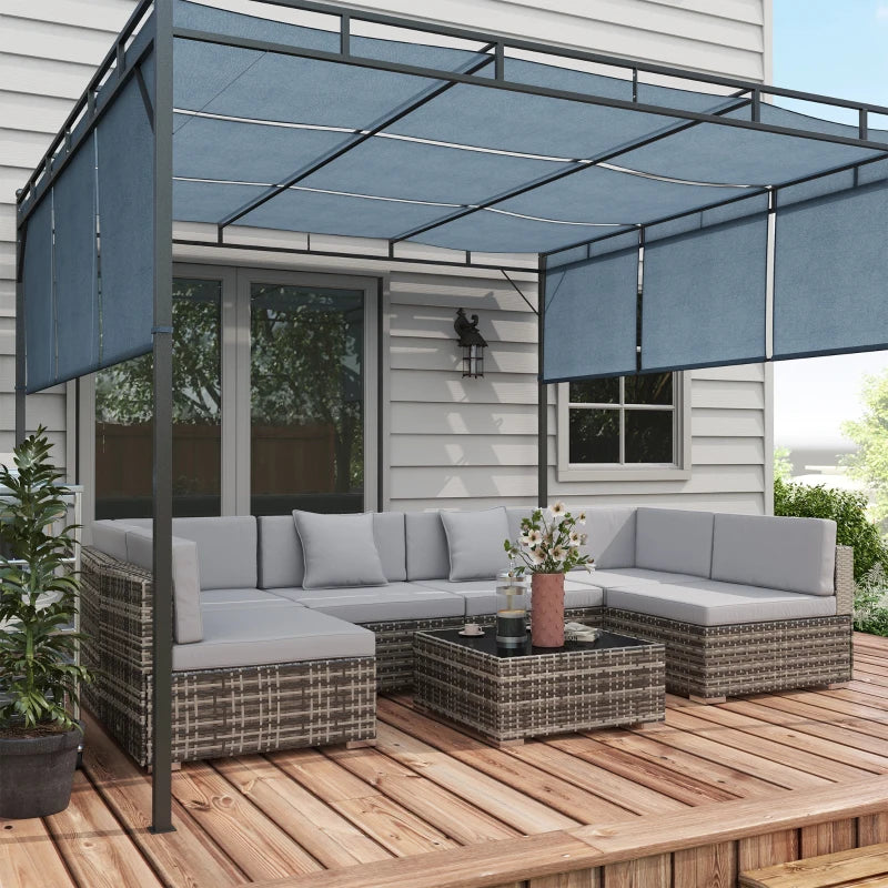 7 Piece PE Rattan Garden Furniture Set with Thick Padded Cushions