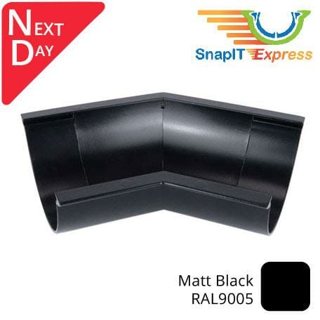 115mm (4.5") SnapIT Express Aluminium Half Round 135 Degree Gutter Angle - RAL 9005M Matt Black