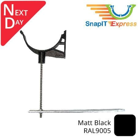 125mm (5") SnapIT Express Aluminium Half Round Rise & Fall Bracket - RAL 9005M Matt Black