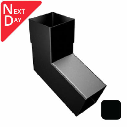 76mm Swaged Aluminium Square 112.5 Degree BEND PPC - Matt Black