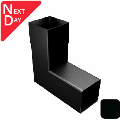 76mm Swaged Aluminium Square 92.5D BEND PPC - Matt Black