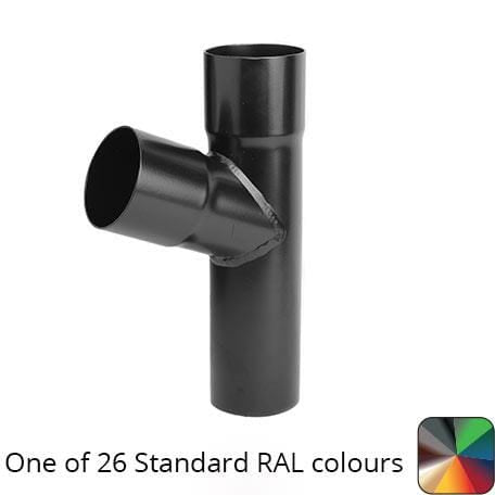 63mm (2.5") Swaged Aluminium Downpipe 112 Degree Branch without Ears - One of 26 Standard Matt RAL colours TBC