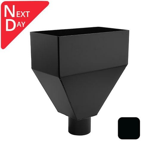 280mm Aluminium Neptune Hopper Head with 63mm (2.5") Outlet - RAL 9005m Matt Black