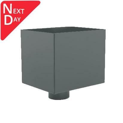 228mm Aluminium Juno Hopper Head with 76mm (3") Outlet - RAL 7016m Anthracite Grey