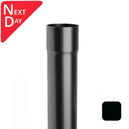 63mm (2.5") Swaged Aluminium Downpipe 2m long - RAL 9005M Matt Black