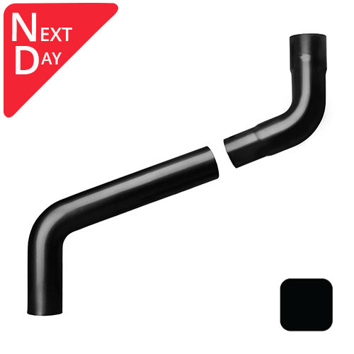 63mm (2.5") Swaged Aluminium Downpipe 750mm (max) Adjustable Offset - RAL 9005M Matt Black