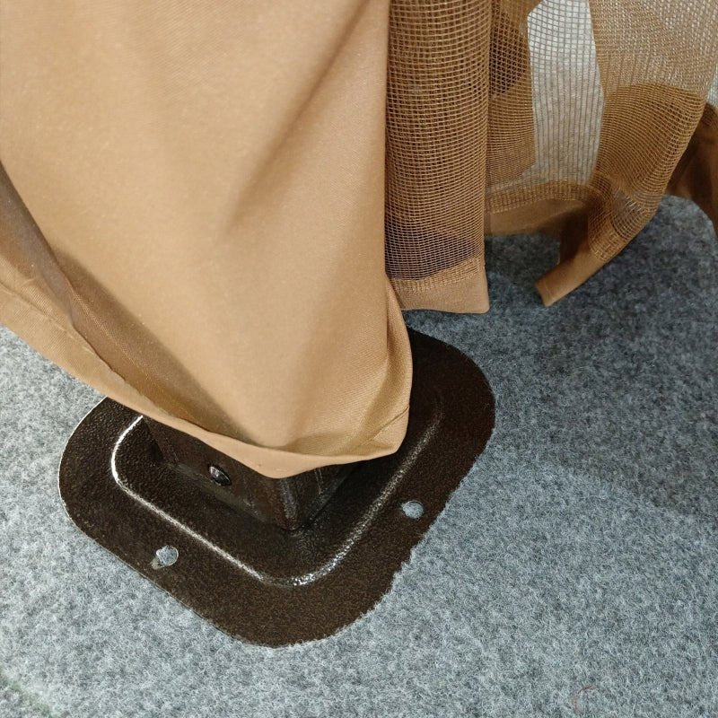 AluShade Oasis 3x3M: Garden Sanctuary with Metal Canopy & Deluxe Drapery - Brown - Trade Warehouse