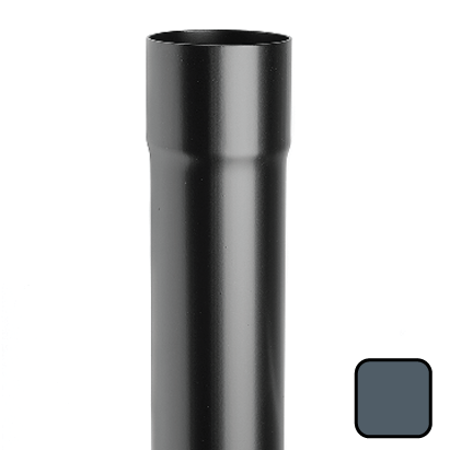 63mm (2.5") Swaged Aluminium Downpipe 2m long - RAL 7016M Anthracite Grey