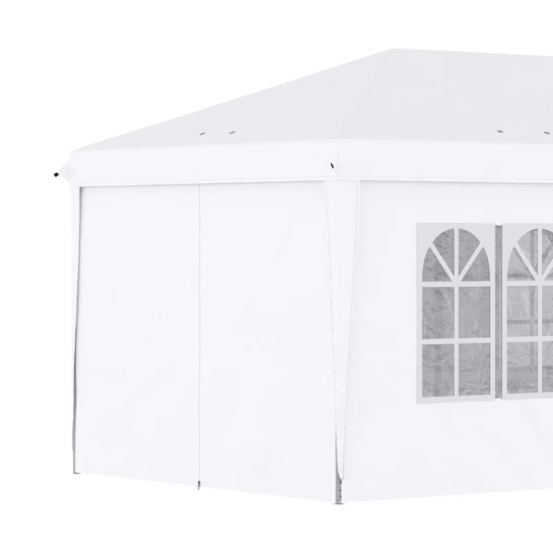 3m x 6m Adjustable White Pop Up Gazebo