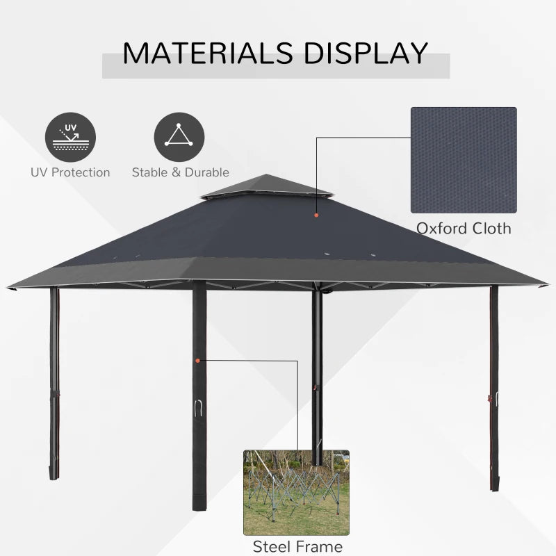 4m x 4m Pop-up Gazebo Double Roof Canopy with UV Proof, Roller Bag & Adjustable Legs