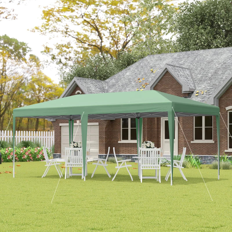 Green 6m x 3m x 2.65m Pop Up Gazebo With Double Roof and Carrying Bag
