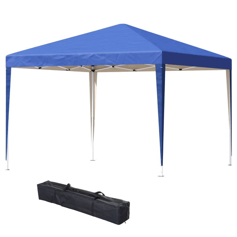 Blue 3m x 3m Pop Up Gazebo - Height Adjustable With Bag