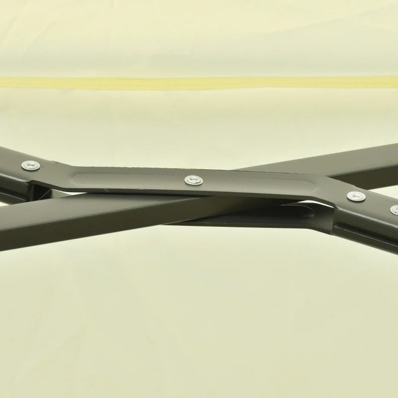 Beige Double Canopy Offset Parasol With Steel Pole