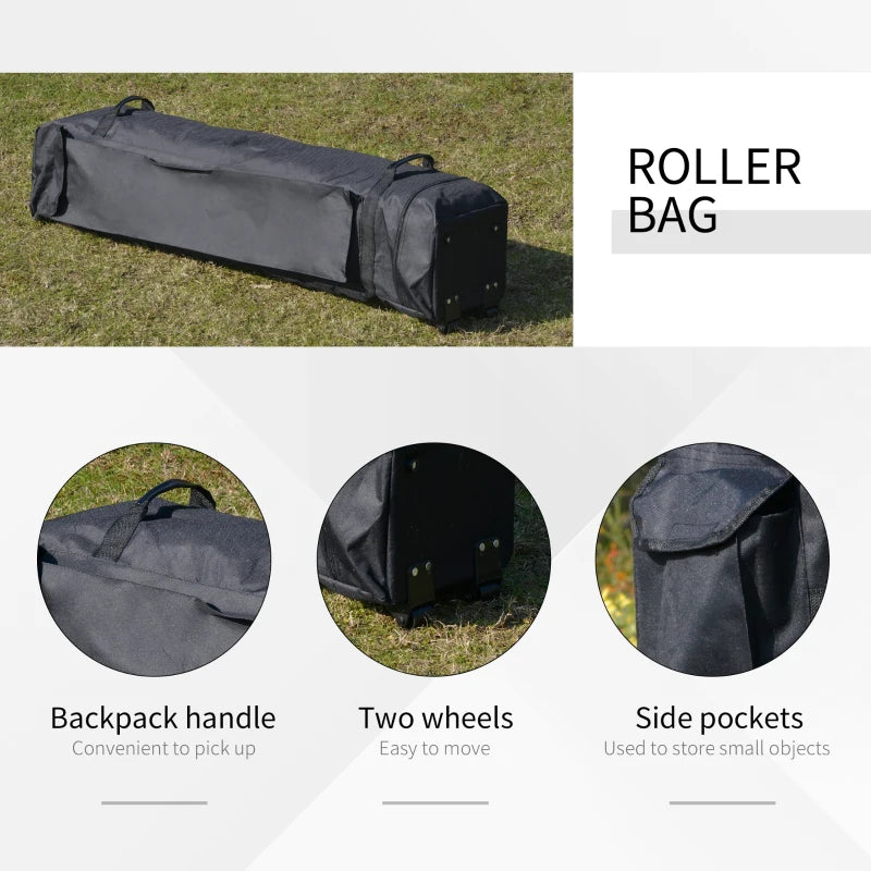 Outsunny 3.6 x 3.6 m Pop up Gazebo with Netting and Carry Bag, Height Adjustable Party Tent Instant Canopy Sun Shade Shelter, Grey