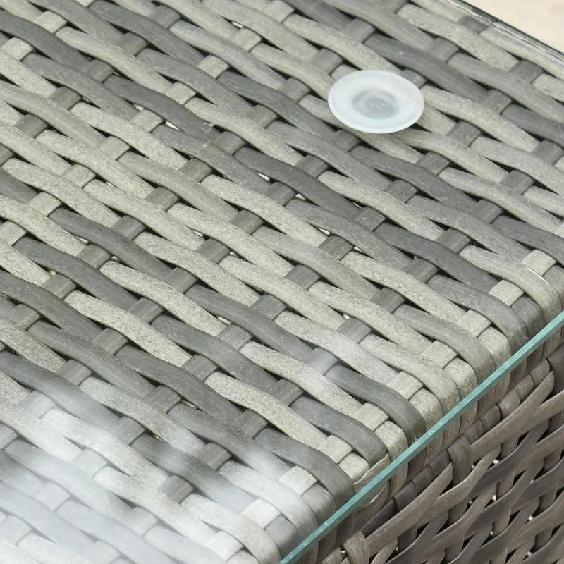 Rattan Garden Furniture Set With 3-Seater Sofa, 2 Single Chairs Plus Foot Stool & Coffee Table