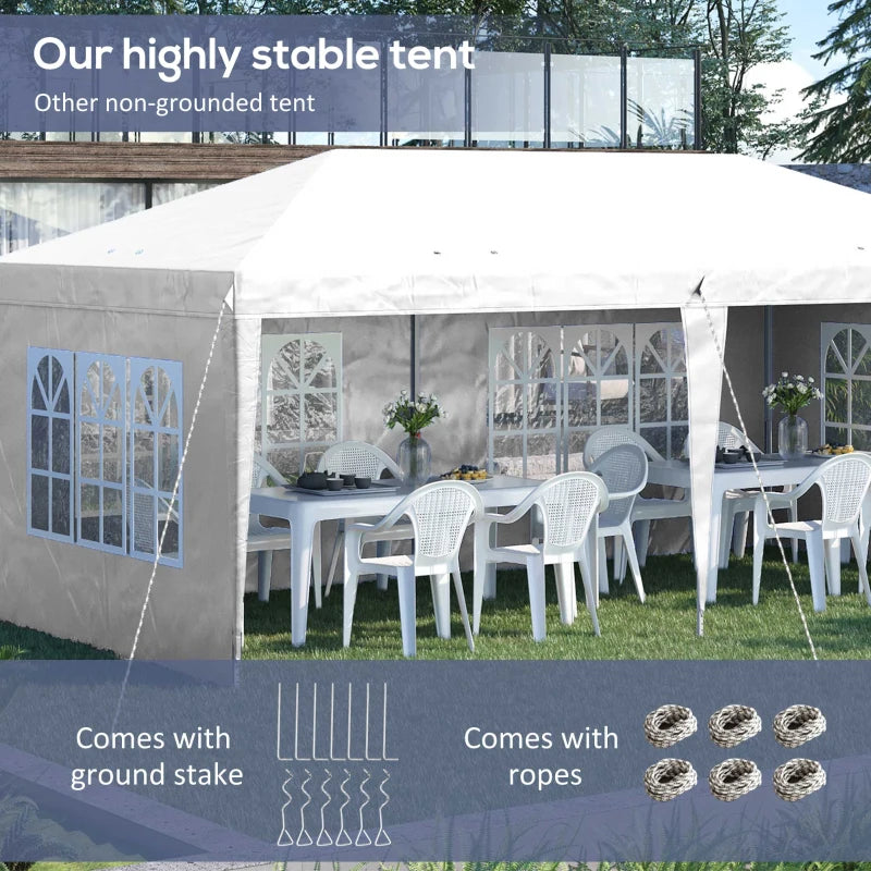 3m x 6m White Pop Up Gazebo
