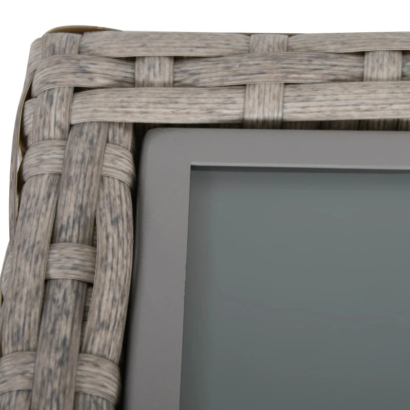 Grey 4 Rattan Wicker Sofa Set With Coffee Table, Side Storage Box & Cushions