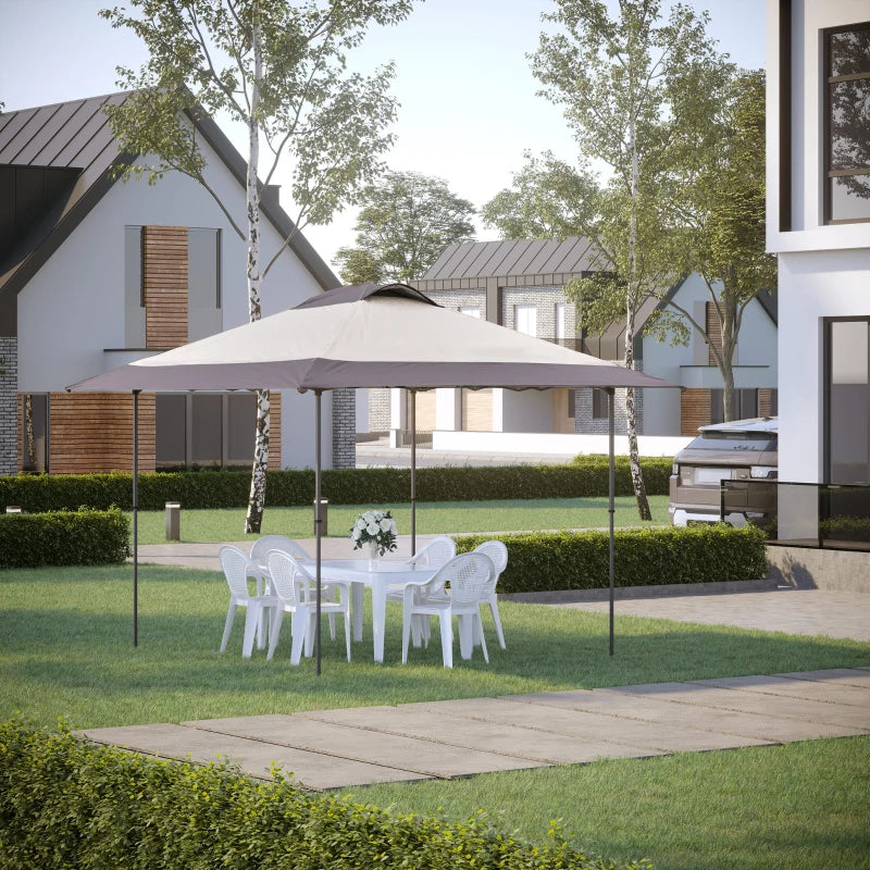 Brown 4m x 4m Pop-up Gazebo with Roller Bag & Adjustable Legs