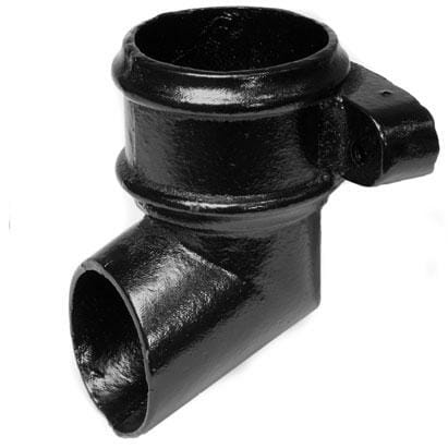 65mm (2.5") Cast Iron Downpipe Eared Shoe - Black