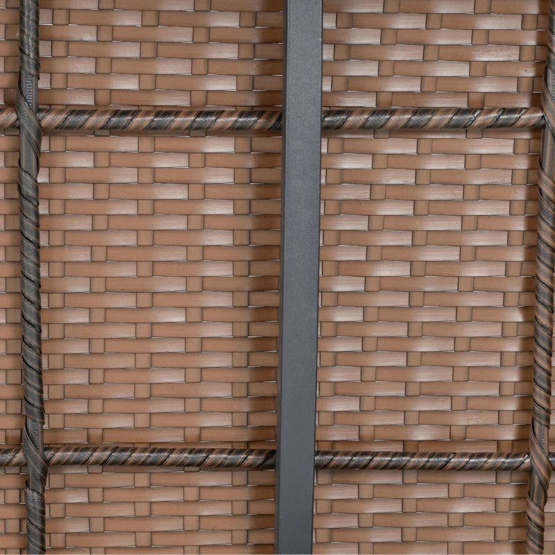 Brown 6 Piece Rattan Dining Set With Dark Grey Cushions