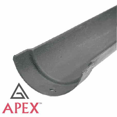 125mm (5") Half Round Cast Iron Gutter 1.83m Length - Primed - Trade Warehouse