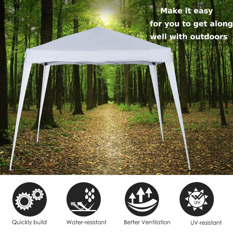 White 3m x 3m Slant Leg Pop Up Gazebo With Carry Bag