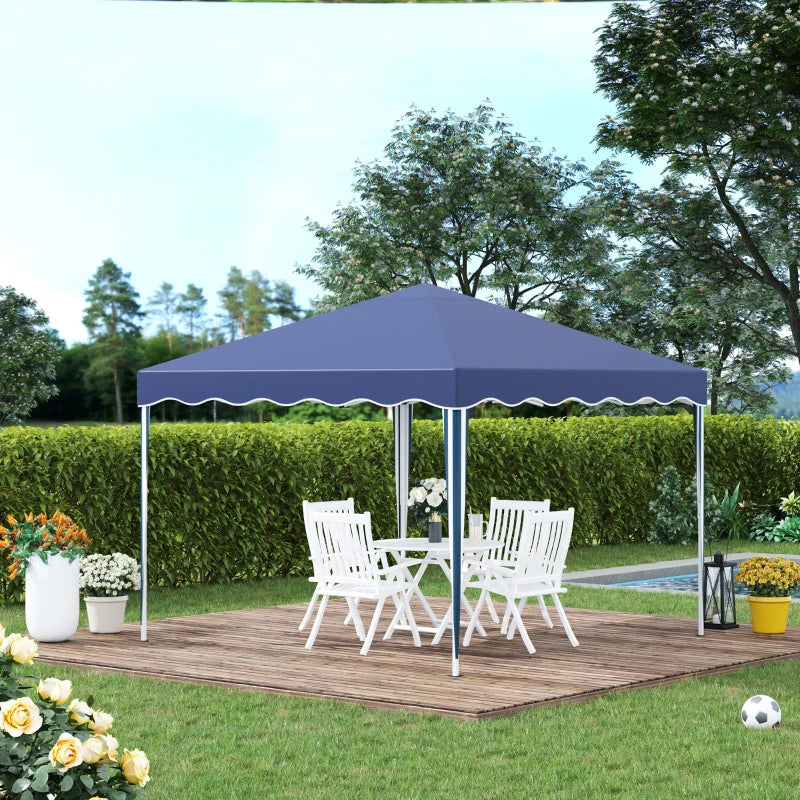 3m x 3m Blue Pop Up Gazebo Canopy - Foldable With Carry Bag