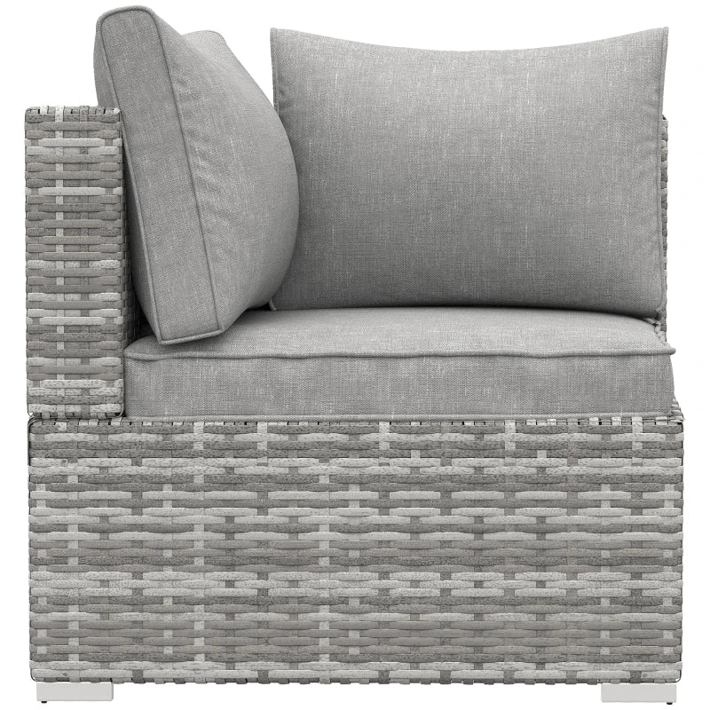 Light Grey Rattan Single Sofa Chair With Cushions