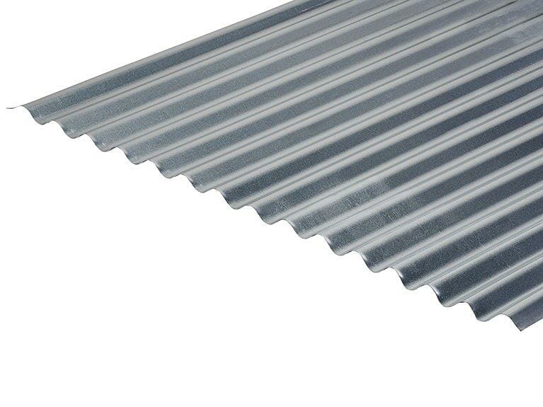 Corrugated 13/3 Profile Plain Galvanised finish 0.7mm Metal Roof Sheet - Trade Warehouse