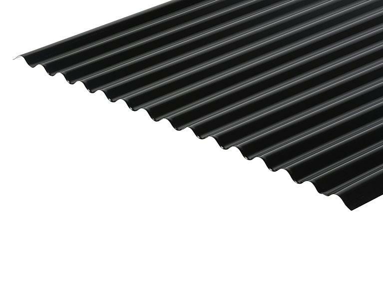 Corrugated 13/3 Profile Polyester Paint Coated 0.7mm Metal Roof Sheet Black - Trade Warehouse