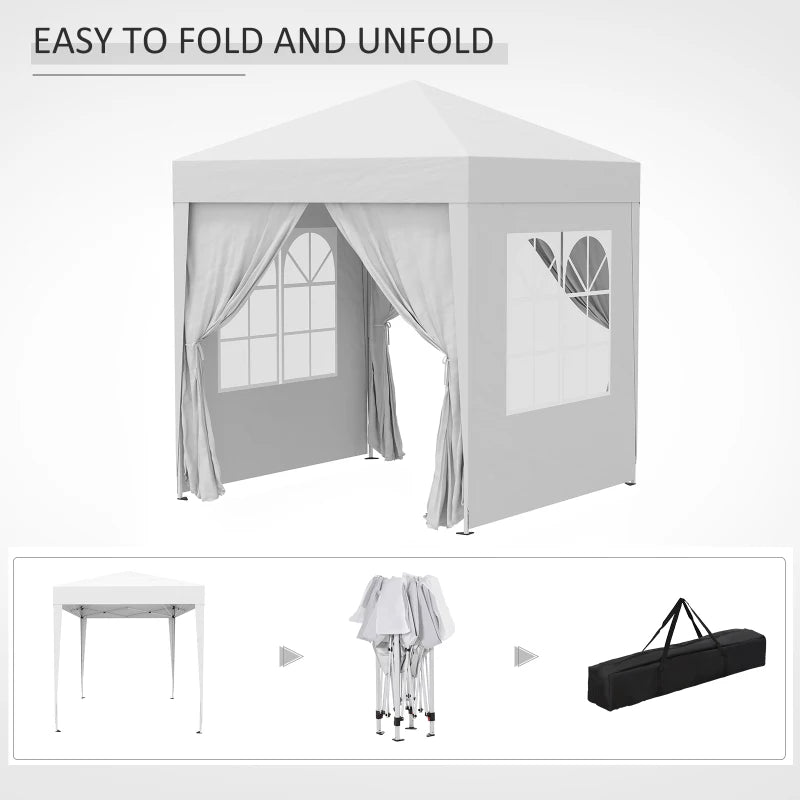 White 2m x 2m Pop Up Gazebo