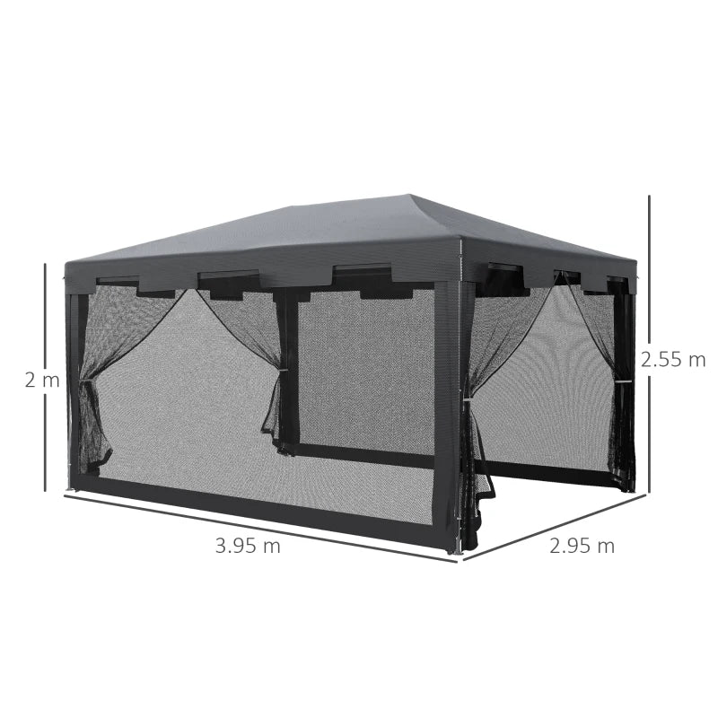 Dark Grey 4m x 3m Pop Up Gazebo