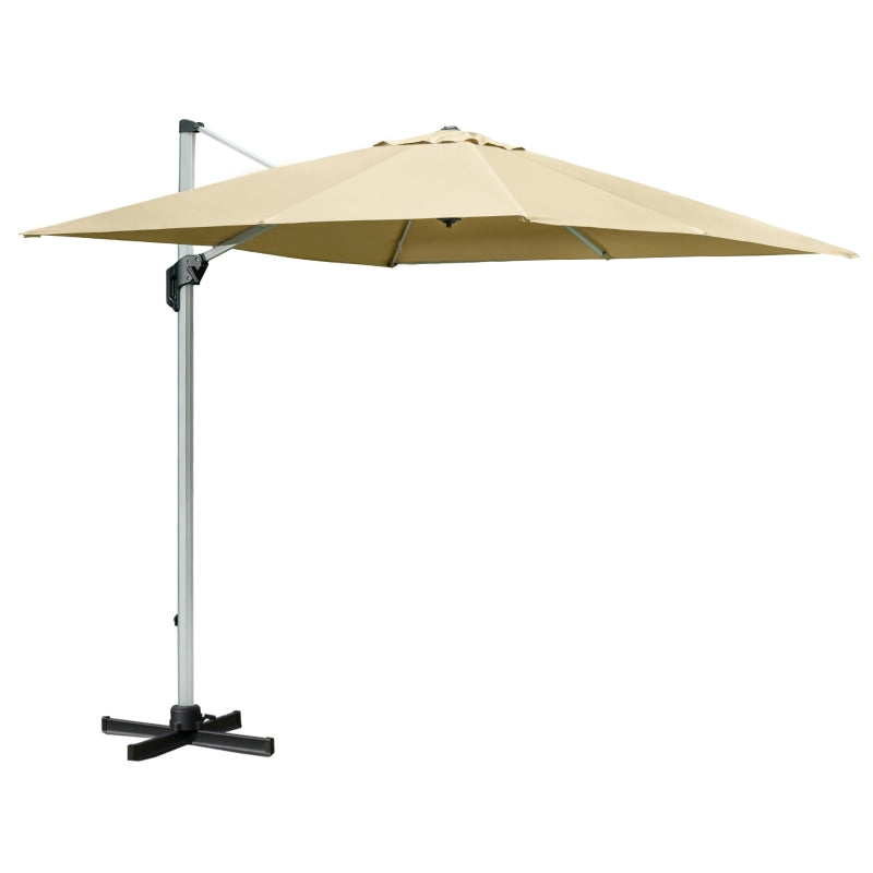3m x 3m Khaki Cantilever Roma Parasol