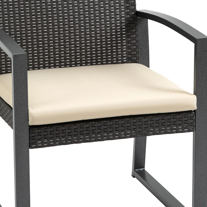 Brown Rattan Style Bistro Set - Conservatory Furniture