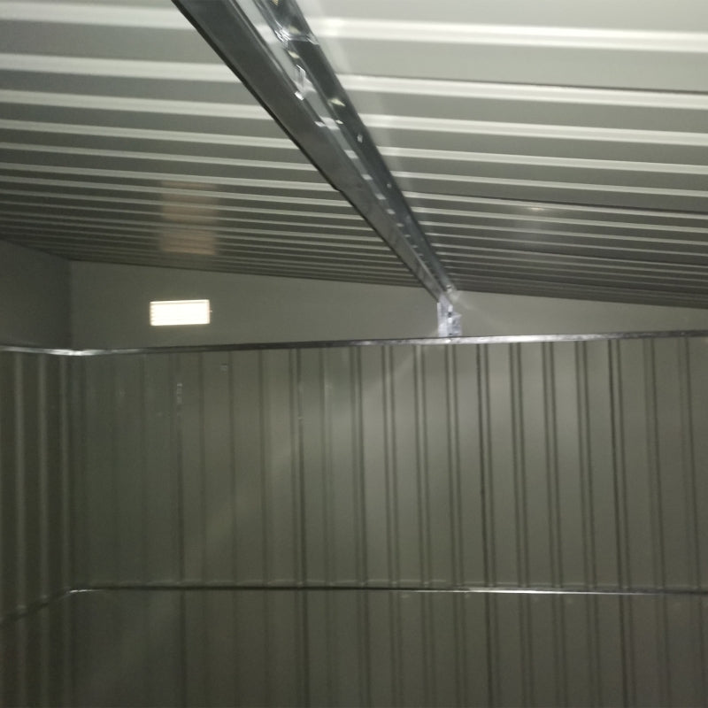 Dark Grey Metal Shed with Double Doors - Trade Warehouse