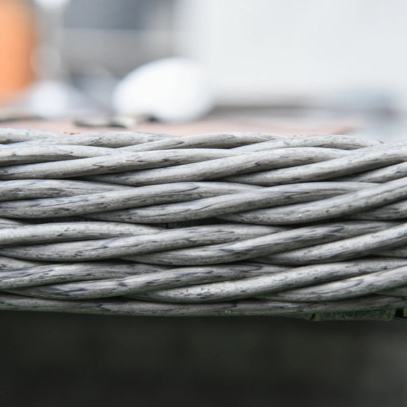 8 Seater Grey Rattan Dining Set With Table