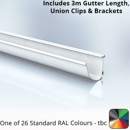 100x85mm Aluminium Aqualine Modern Gutter Assemblies - One of 26 Standard Matt RAL colours TBC