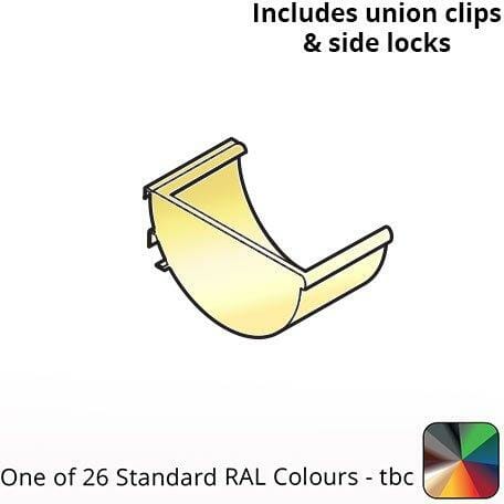 120x60mm Aluminium Aqualine Half Round Stop End Assemblies - Left Hand - One of 26 Standard Matt RAL colours TBC