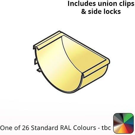 120x60mm Aluminium Aqualine Half Round Stop End Assemblies - Right Hand - One of 26 Standard Matt RAL colours TBC