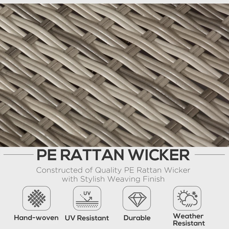 Mixed Grey 5 Seater Rattan Corner Sofa With Dark Cushions and Coffee Table