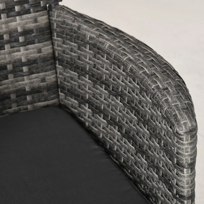 Grey 3 Piece Rattan Bistro Set