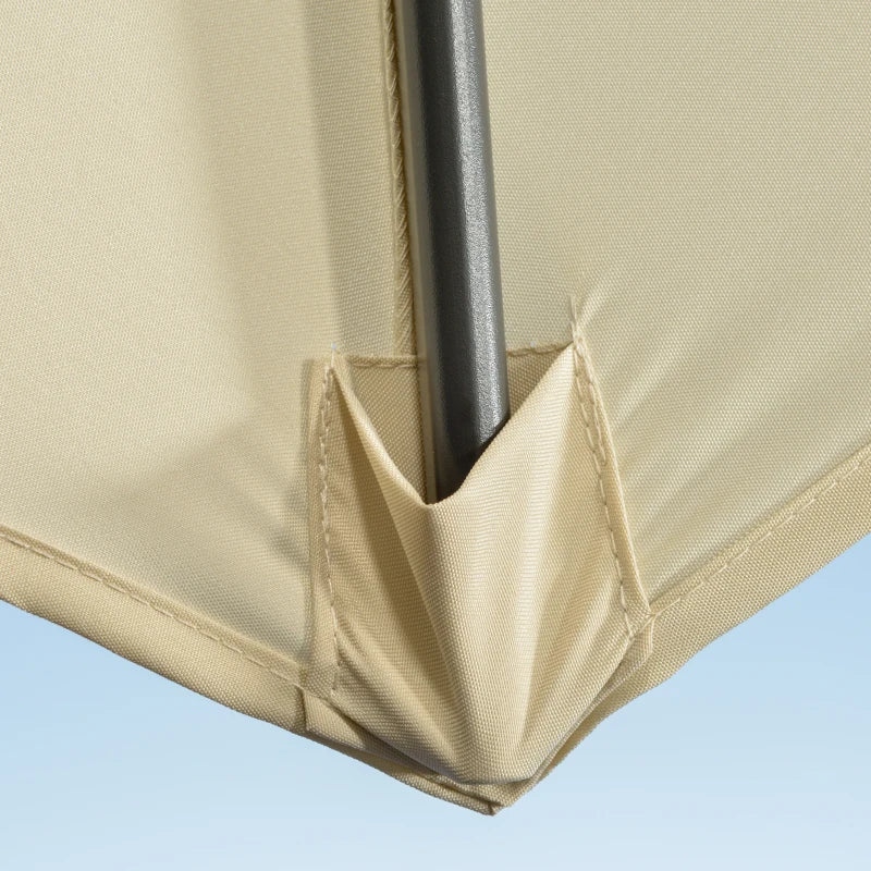 3m x 3m Cream Parasol With Crank Handle & Tilt