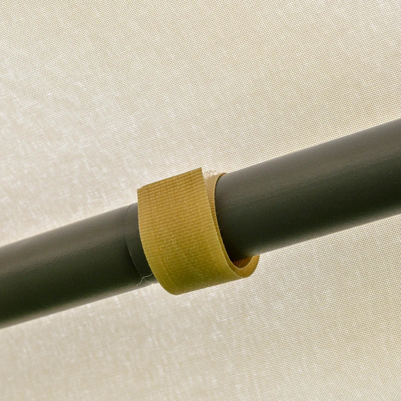 3.5m x 3.5m Side-Less Beige Gazebo w/ 2-Tier Roof Steel Frame