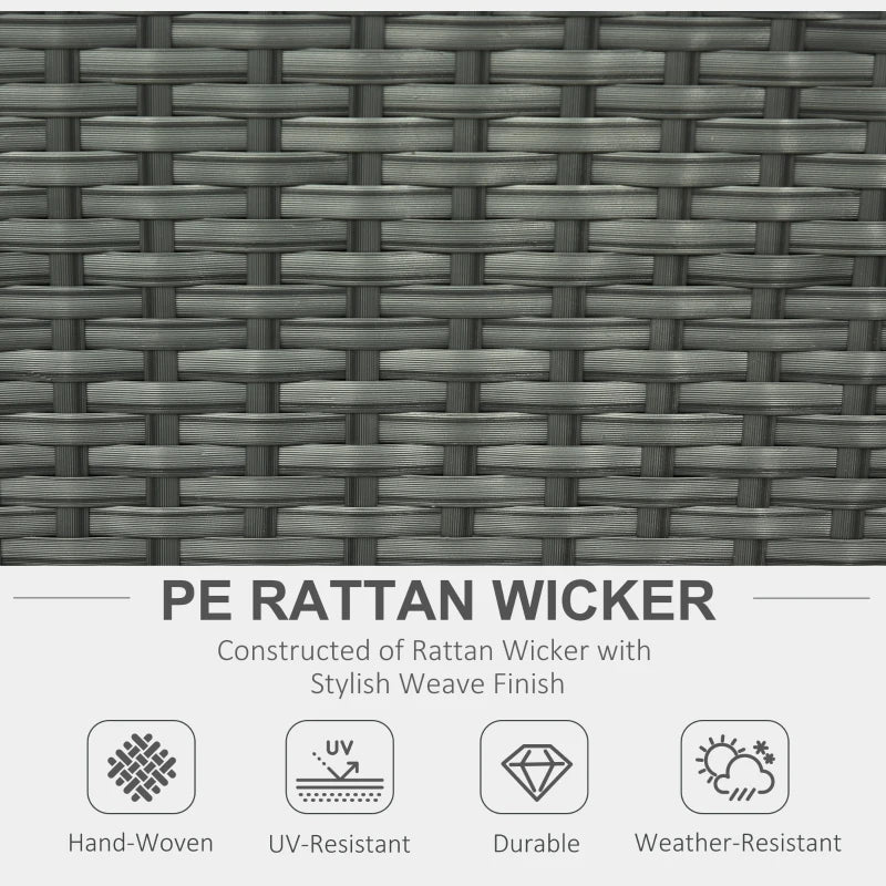 3-Seater Orange Cushioned Rattan Sofa With 2 Armchairs and 2 Footstools + Coffee Table