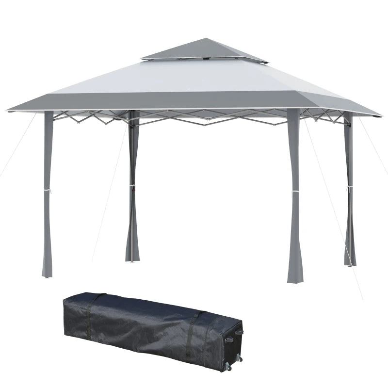 Grey 4m x 4m Pop-up Gazebo with Roller Bag & Adjustable Legs