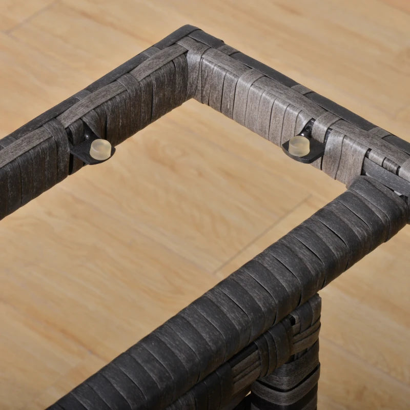 Mixed Grey 8-Seater Wicker Sofa Set With Glass Table & Cushions