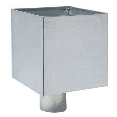 Galvanised Steel Plain Box Hopper Head 200w x 200d x 200h with 100mm Outlet - Trade Warehouse
