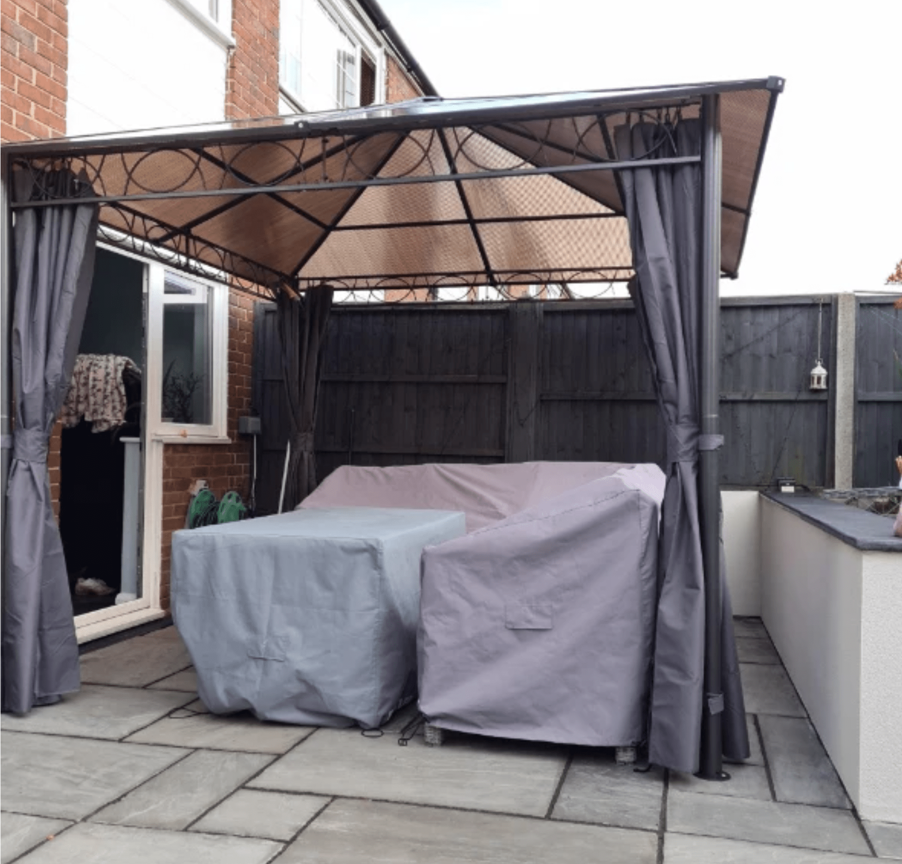 Grey 3 x 3m Hardtop Gazebo with UV Resistant Polycarbonate Roof - Trade Warehouse