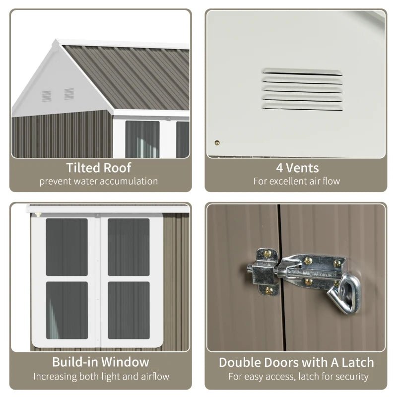 Grey and White Corrugated Shed With Window - Trade Warehouse